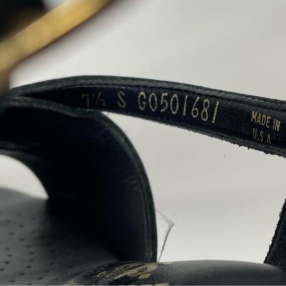 SAS Caress Black Leather Open Toe Comfort Sandal Size 7.5 - Picture 8 of 8